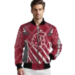 customized washington state cougars chevron angles crimson bomber jacket best selling