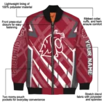 customized washington state cougars chevron angles crimson bomber jacket best selling