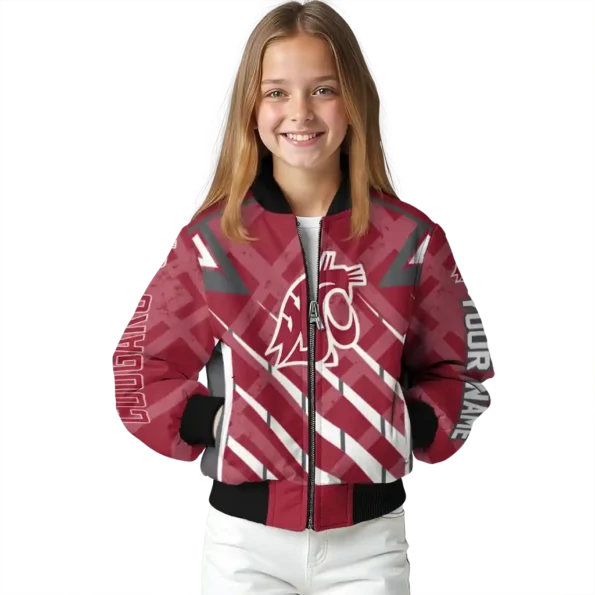 customized washington state cougars chevron angles crimson bomber jacket top rated