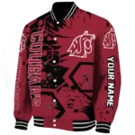 customized washington state cougars hexagon cluster crimson black varsity jacket best selling.webp