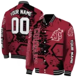 customized washington state cougars hexagon cluster crimson black varsity jacket best selling.webp
