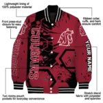 customized washington state cougars hexagon cluster crimson black varsity jacket best selling.webp