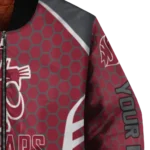 customized washington state cougars hexagon grid crimson bomber jacket best selling