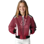 customized washington state cougars hexagon grid crimson bomber jacket best selling