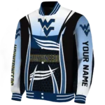 customized west virginia mountaineers mesh effect blue black varsity jacket best selling.webp