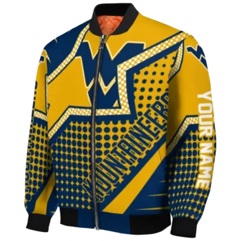 customized west virginia mountaineers star burst blue bomber jacket best selling