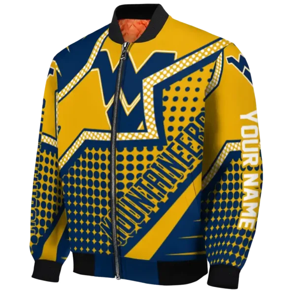 customized west virginia mountaineers star burst blue bomber jacket best selling