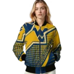 customized west virginia mountaineers star burst blue bomber jacket best selling