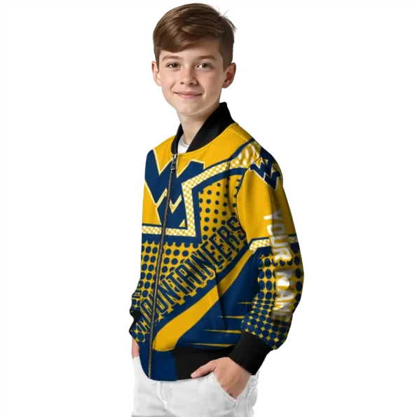customized west virginia mountaineers star burst blue bomber jacket trendy