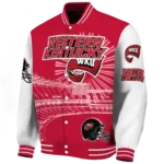 customized western kentucky hilltoppers ferris arena red white varsity jacket best selling.webp