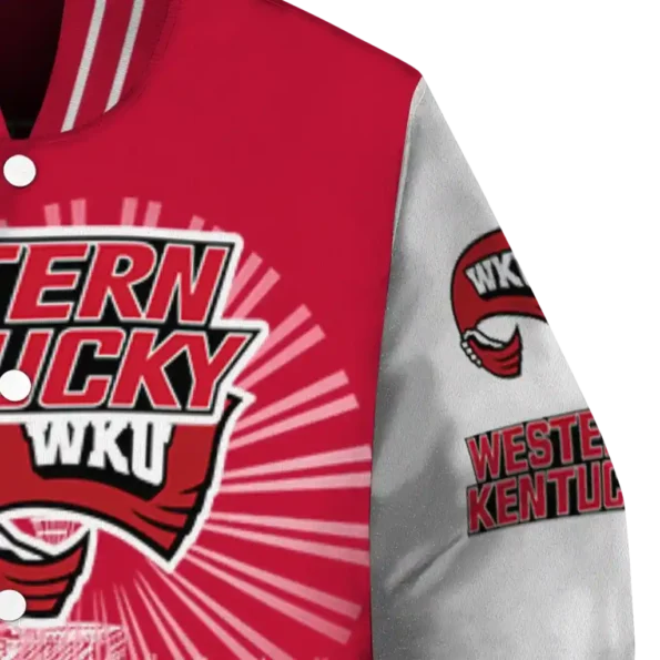 customized western kentucky hilltoppers ferris arena red white varsity jacket premium grade.webp