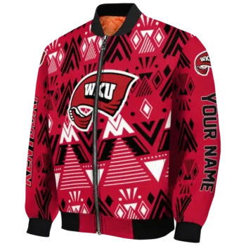 customized western kentucky hilltoppers pyramid shapes red bomber jacket best selling
