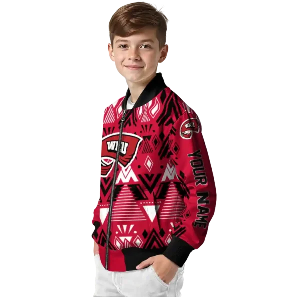 customized western kentucky hilltoppers pyramid shapes red bomber jacket trendy