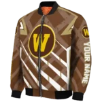 customized western michigan broncos chevron angles brown bomber jacket best selling