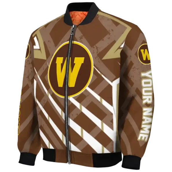 customized western michigan broncos chevron angles brown bomber jacket best selling