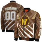 customized western michigan broncos chevron angles brown bomber jacket best selling