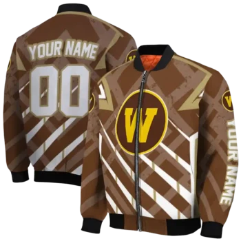 customized western michigan broncos chevron angles brown bomber jacket fashion forward