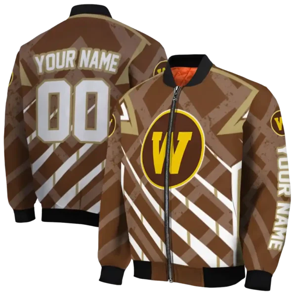 customized western michigan broncos chevron angles brown bomber jacket fashion forward