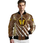 customized western michigan broncos chevron angles brown bomber jacket best selling
