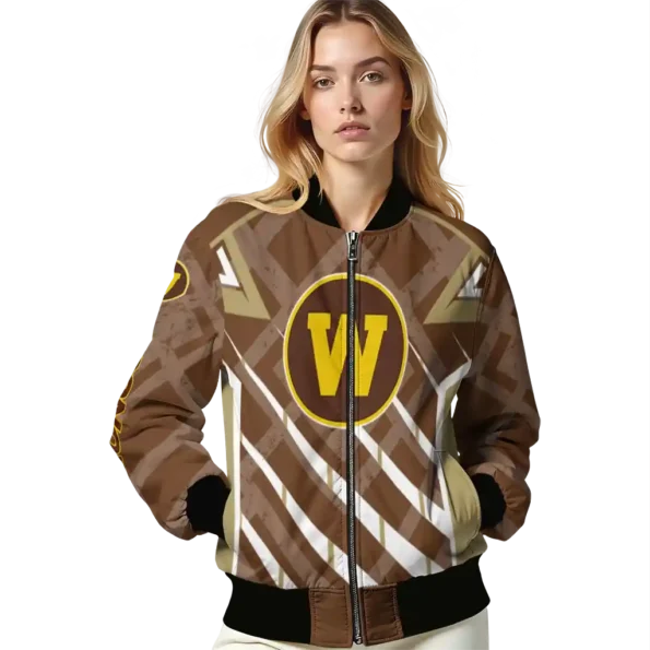 customized western michigan broncos chevron angles brown bomber jacket latest model