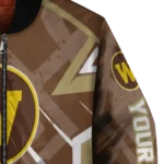 customized western michigan broncos chevron angles brown bomber jacket best selling