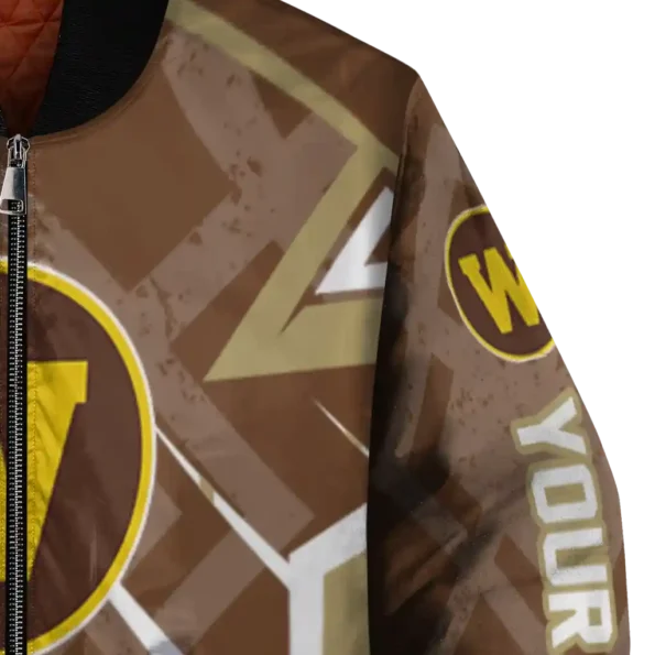 customized western michigan broncos chevron angles brown bomber jacket premium grade