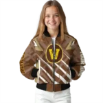 customized western michigan broncos chevron angles brown bomber jacket best selling