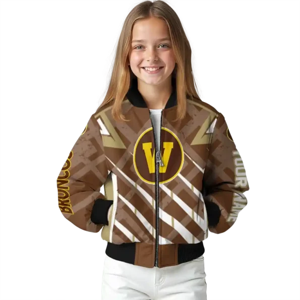 customized western michigan broncos chevron angles brown bomber jacket top rated