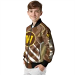customized western michigan broncos chevron angles brown bomber jacket best selling