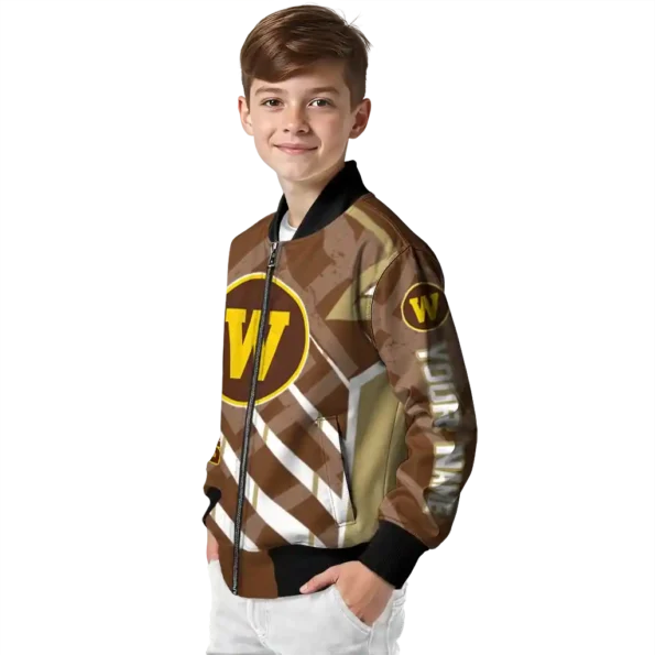 customized western michigan broncos chevron angles brown bomber jacket trendy