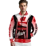 customized wisconsin badgers mesh effect red black varsity jacket best selling.webp