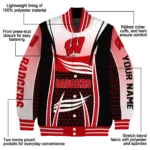 customized wisconsin badgers mesh effect red black varsity jacket best selling.webp
