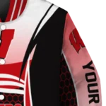 customized wisconsin badgers mesh effect red black varsity jacket best selling.webp