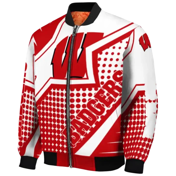 customized wisconsin badgers star burst red bomber jacket best selling