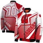 customized wisconsin badgers star burst red bomber jacket best selling