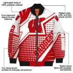 customized wisconsin badgers star burst red bomber jacket best selling