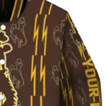 customized wyoming cowboys bolt stripe brown varsity jacket best selling.webp