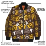 customized wyoming cowboys pyramid shapes brown bomber jacket best selling