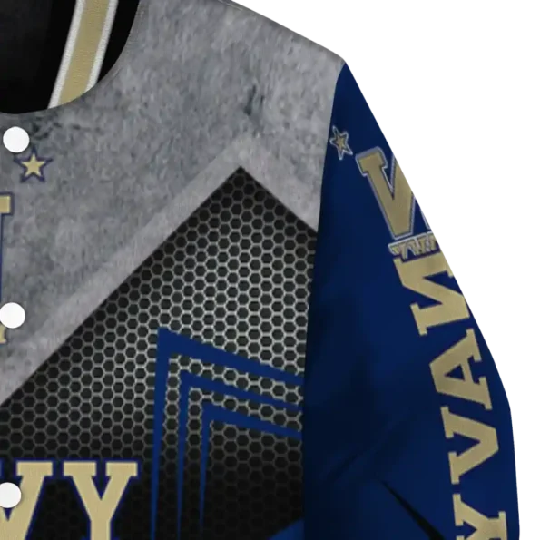 navy midshipmen arrow layer blue black varsity jacket premium grade.webp