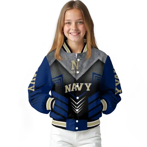 navy midshipmen arrow layer blue black varsity jacket top rated.webp