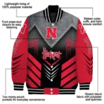 nebraska cornhuskers arrow layer red black varsity jacket best selling.webp