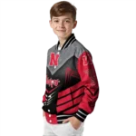 nebraska cornhuskers arrow layer red black varsity jacket best selling.webp