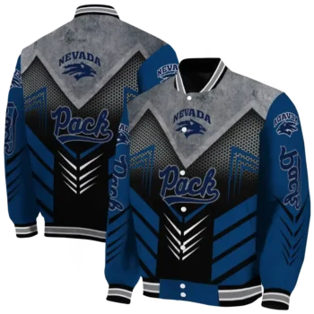 nevada wolf pack arrow layer blue black varsity jacket fashion forward.webp