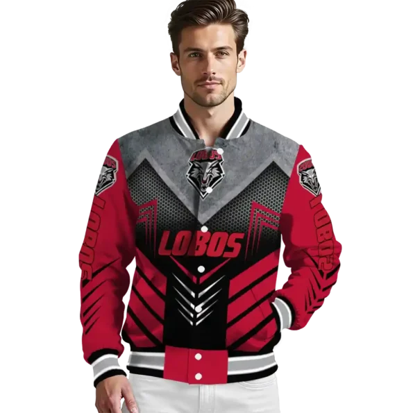 new mexico lobos arrow layer red black varsity jacket high quality.webp