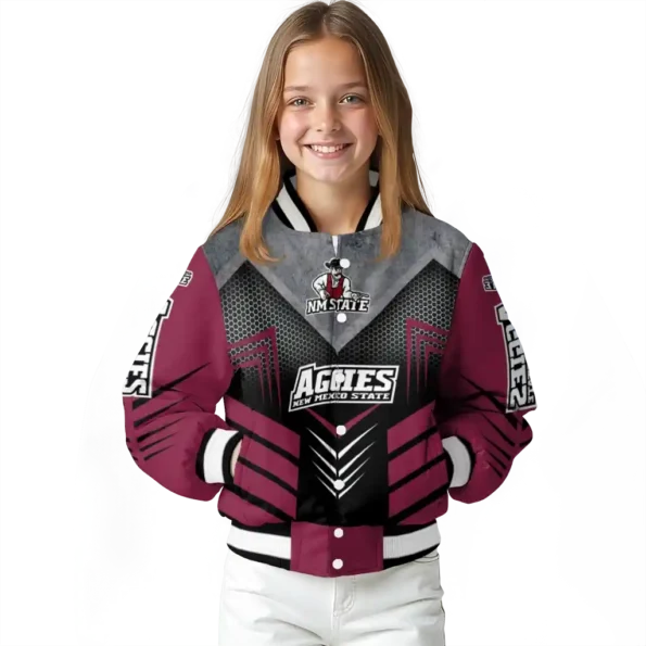 new mexico state aggies arrow layer crimson black varsity jacket top rated.webp