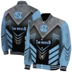 north carolina tar heels arrow layer light blue black varsity jacket best selling.webp