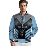 north carolina tar heels arrow layer light blue black varsity jacket best selling.webp