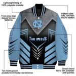 north carolina tar heels arrow layer light blue black varsity jacket best selling.webp