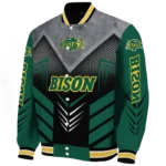north dakota state bison arrow layer green black varsity jacket best selling.webp