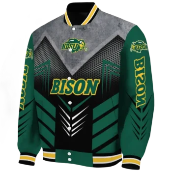 north dakota state bison arrow layer green black varsity jacket best selling.webp